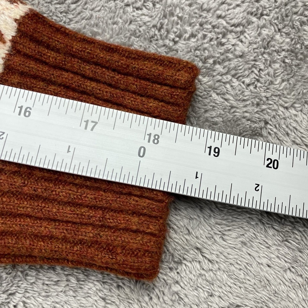 American Eagle Mock Neck‎ Cropped Fair Isle Pattern Close Knit Sweater Medium - Picture 8 of 16